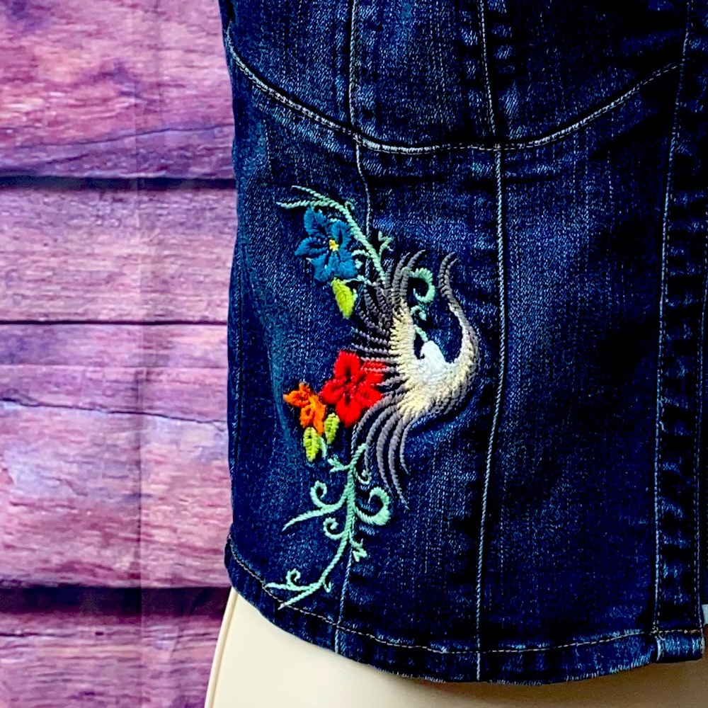 Harley-Davidson Dark Blue Denim Crop Top - Picture 3 of 9